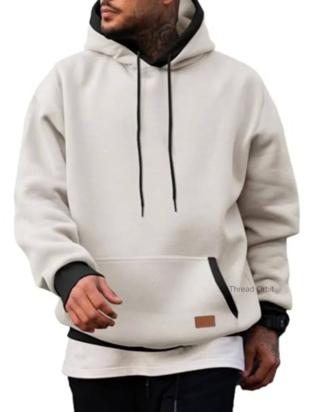 Men's Fleece Pullover Hoodie with Kangaroo Pocket, Long Sleeve, Drawstring